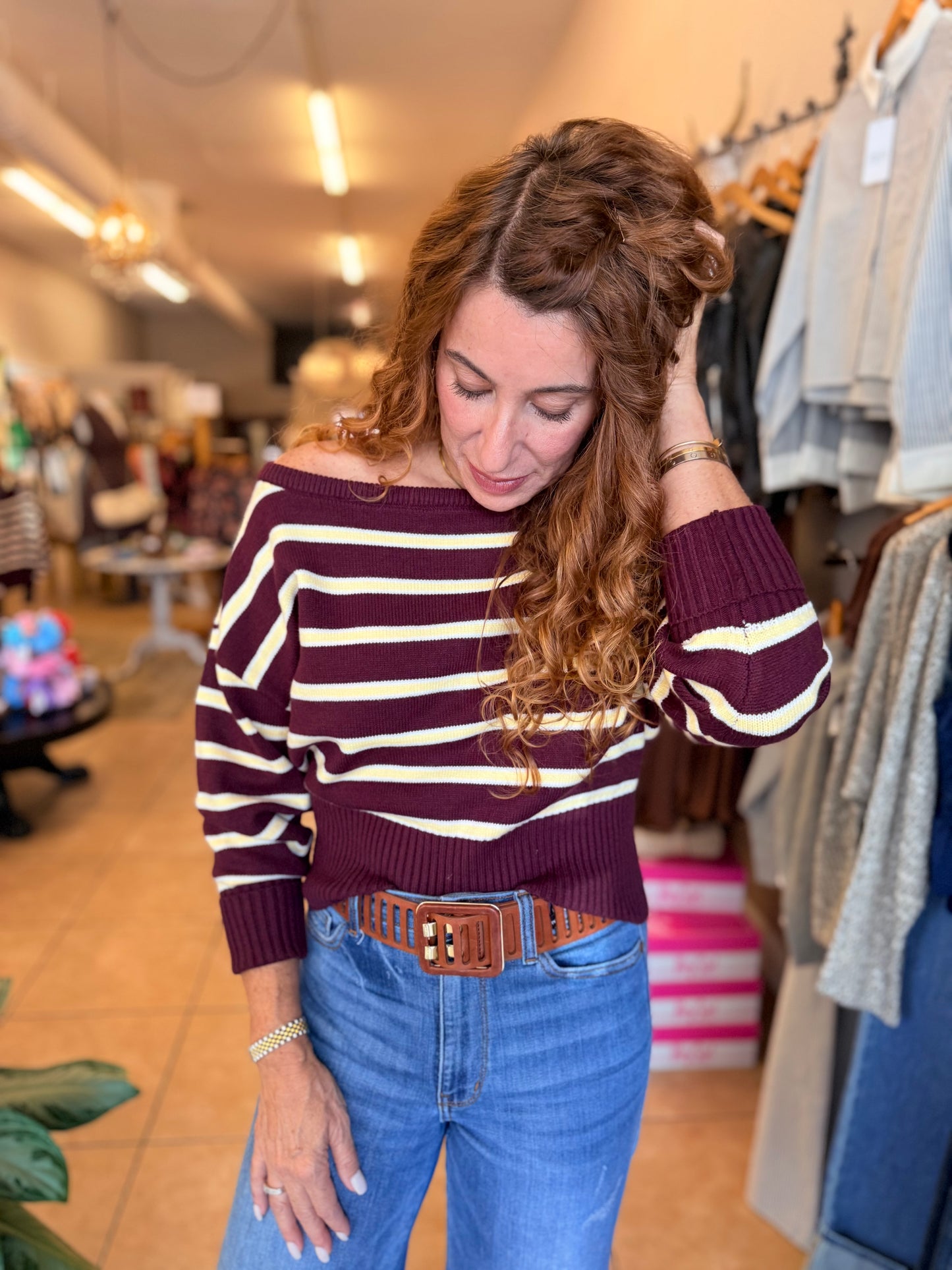 RD Style Zie Long Sleeve Boat Neck