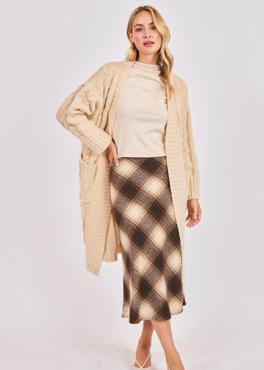 Sadie & Sage Lenora Open Front Cardigan - Cream