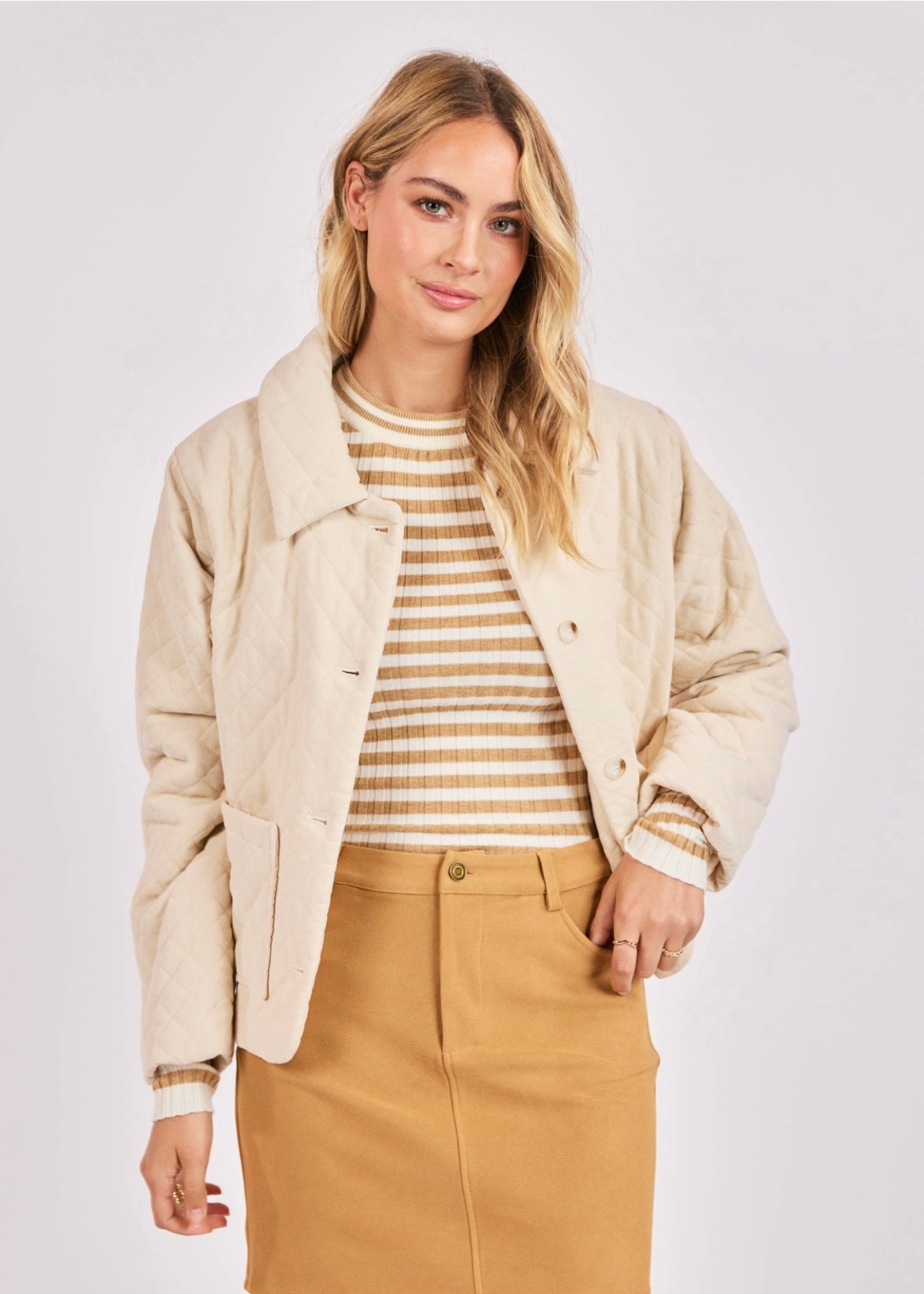 Sadie & Sage Chandler Quilted Jacket - Cream