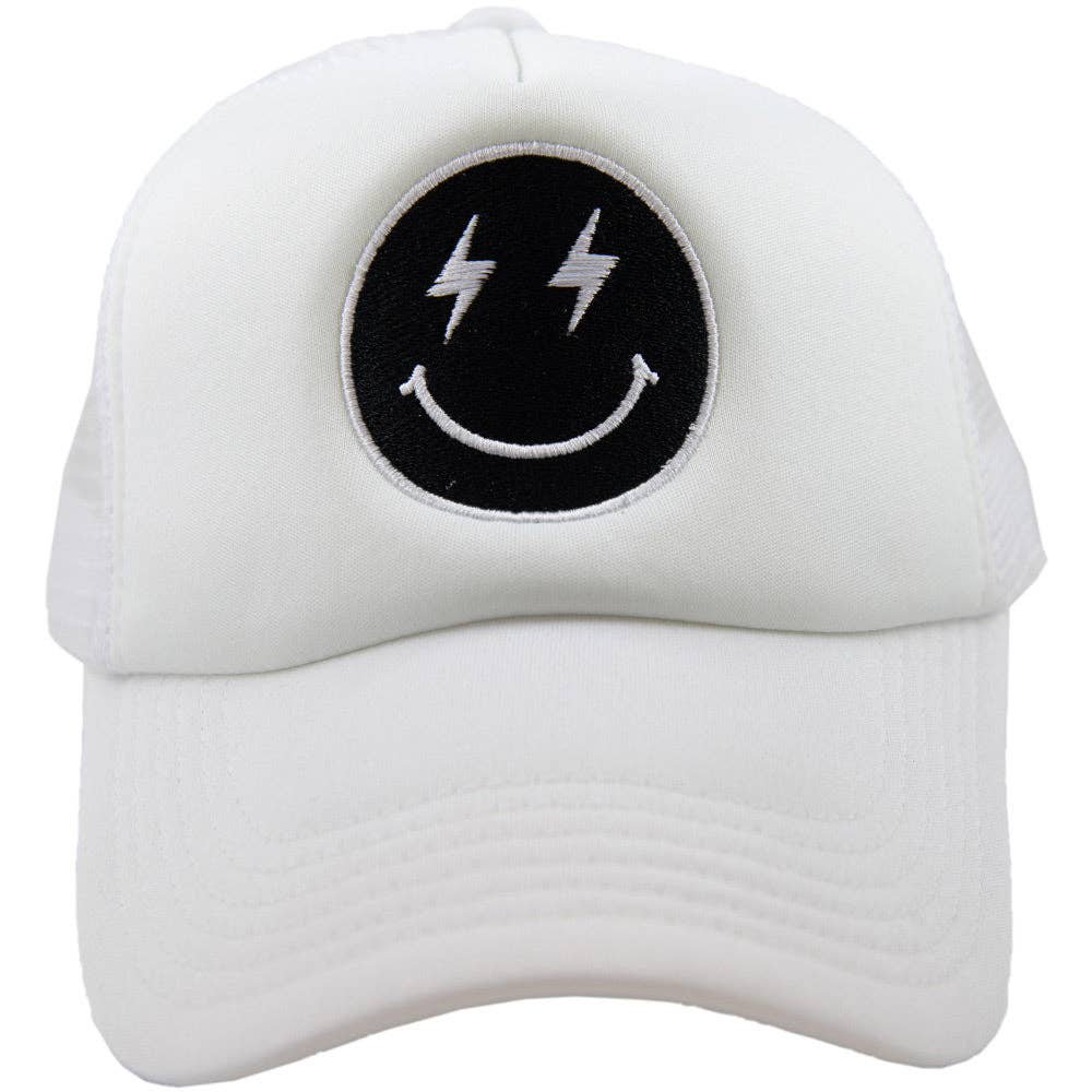 Katydid - Black Lightning Happy Face Foam Trucker Hat: Black