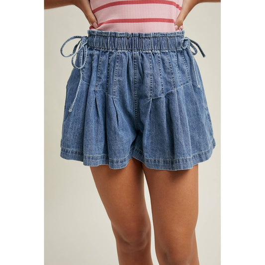 Wishlist Apparel - PLEATED DENIM SHORTS: Denim