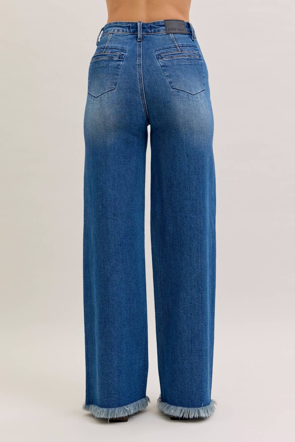 Judy Blue Jeans - HW Column Straight Button-Fly & Back Welt Pkts: DK
