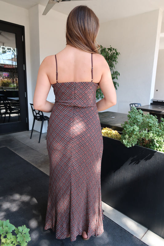 Needii Plaid Slip Dress