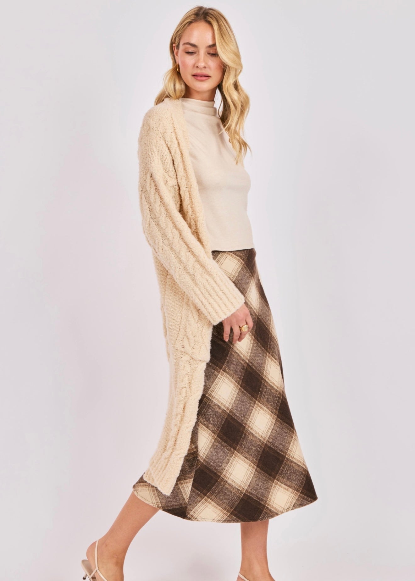 Sadie & Sage Lenora Open Front Cardigan - Cream