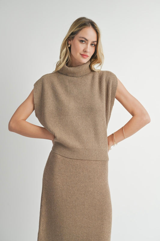 Sadie & Sage Crosby Ribbed Turtleneck Tank