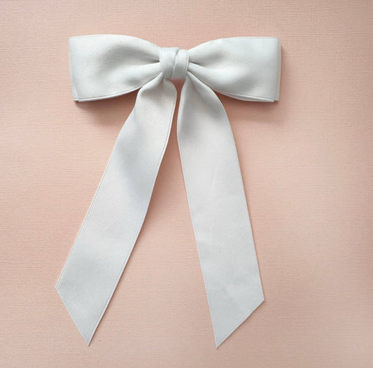 Whim and Whimsy Gift Co. - Ivory Bow Satin Double Bow with Clip