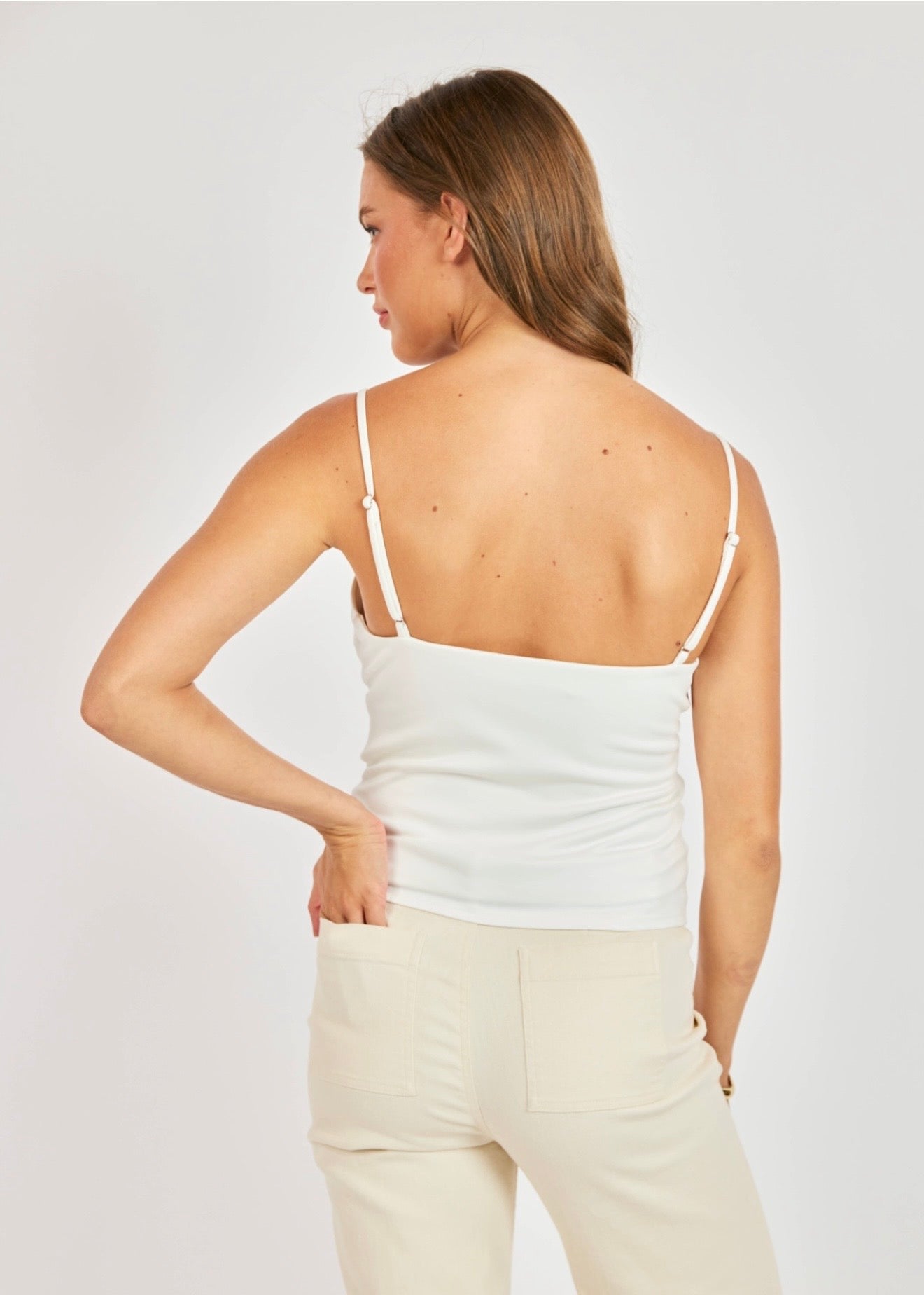 Sadie & Sage Early Cutout Tank Top - White