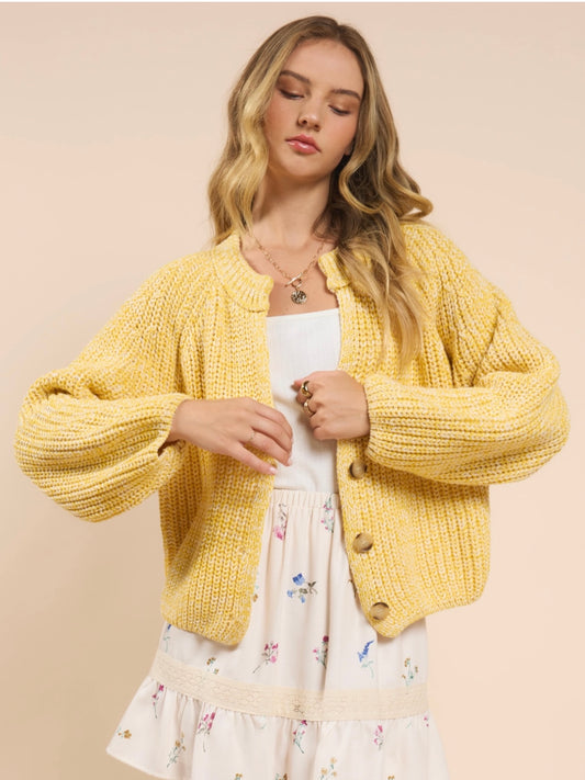 Sadie & Sage Sunroof Knit Cardigan - Yellow