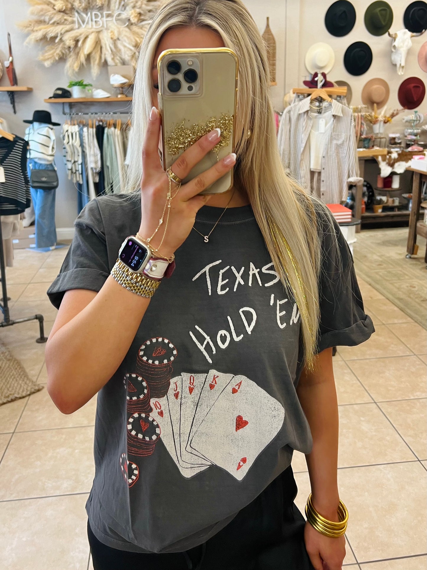 Girl Dangerous Texas Hold Em' Graphic Tee - Vintage Black