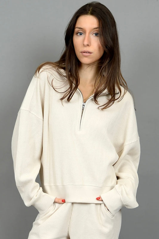 Second Skin By RD Style Mailyn LS Mock Neck Half Zip Pullover