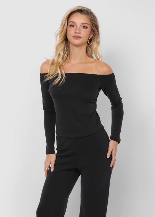 Sadie & Sage Hustle Off-the-Shoulder Long Sleeve