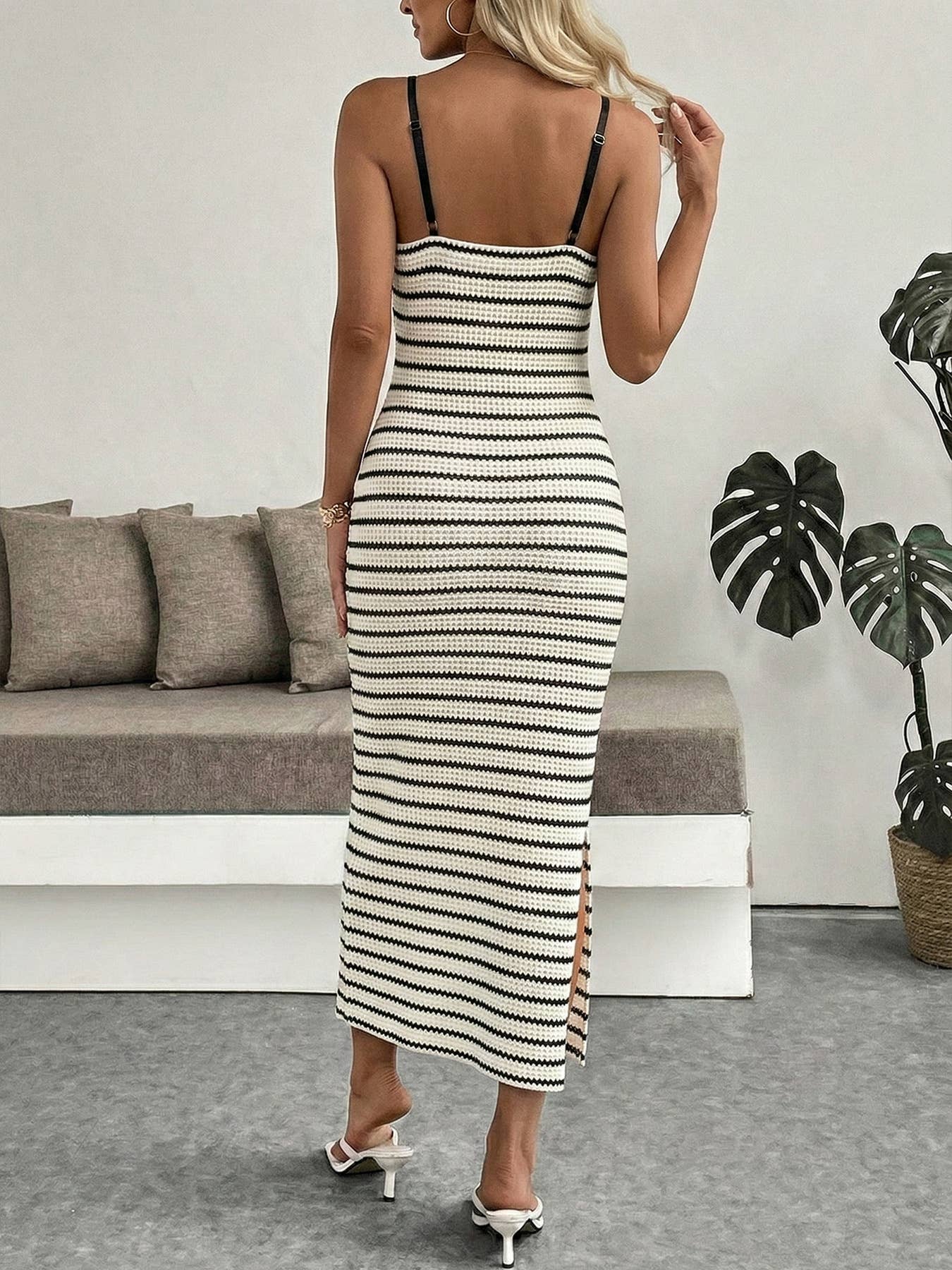 HIDDENBRAND - Vintage Vacation Striped Slim Fit Camisole Bodycon Dress