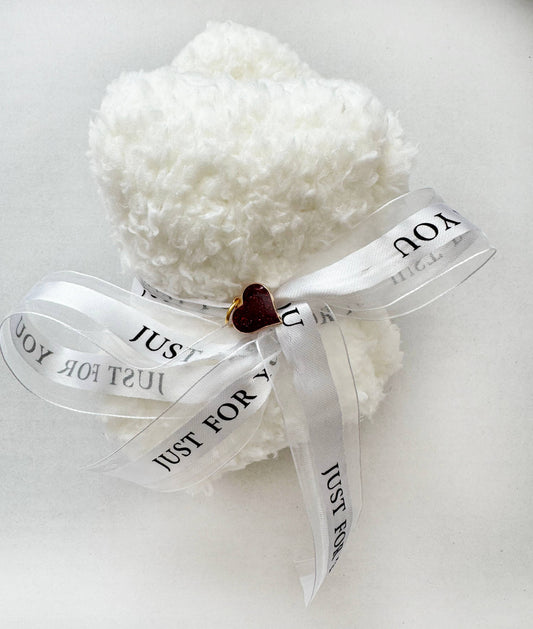 Whim and Whimsy Gift Co. - Women's Valentine's Cozy Socks with Heart Charm: White