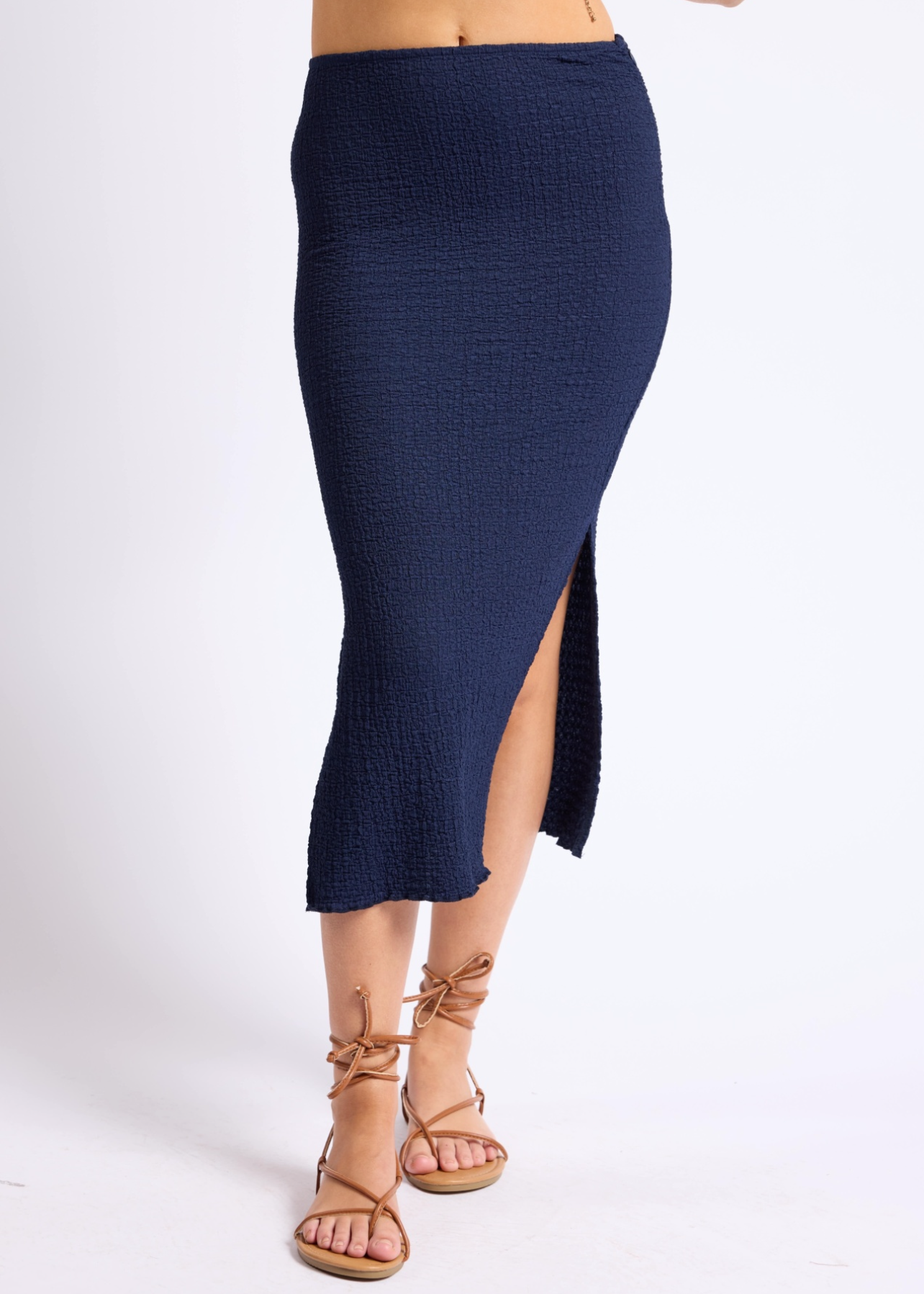 Sage the Label Lost Borders Midi Skirt - Navy