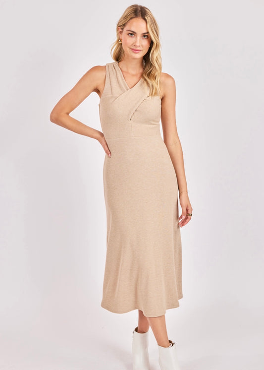 Sadie & Sage Thistle Cross Over Bodie Dress - Oatmeal