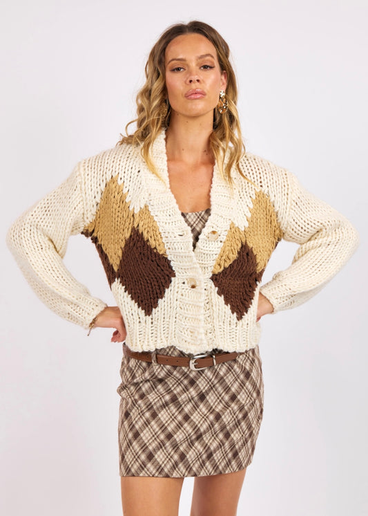Sage the Label Celine Diamond Chunky Cardigan