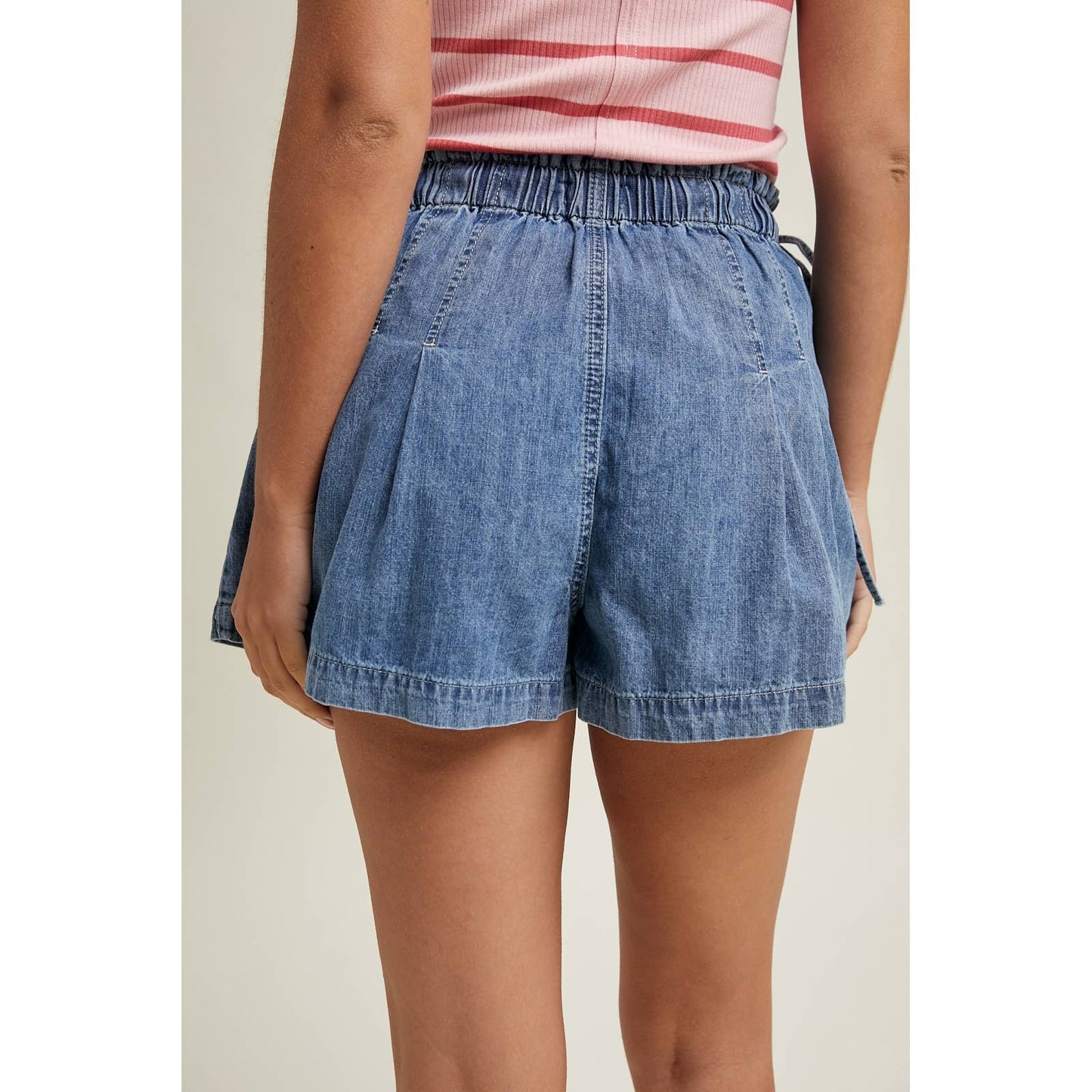 Wishlist Apparel - PLEATED DENIM SHORTS: Denim