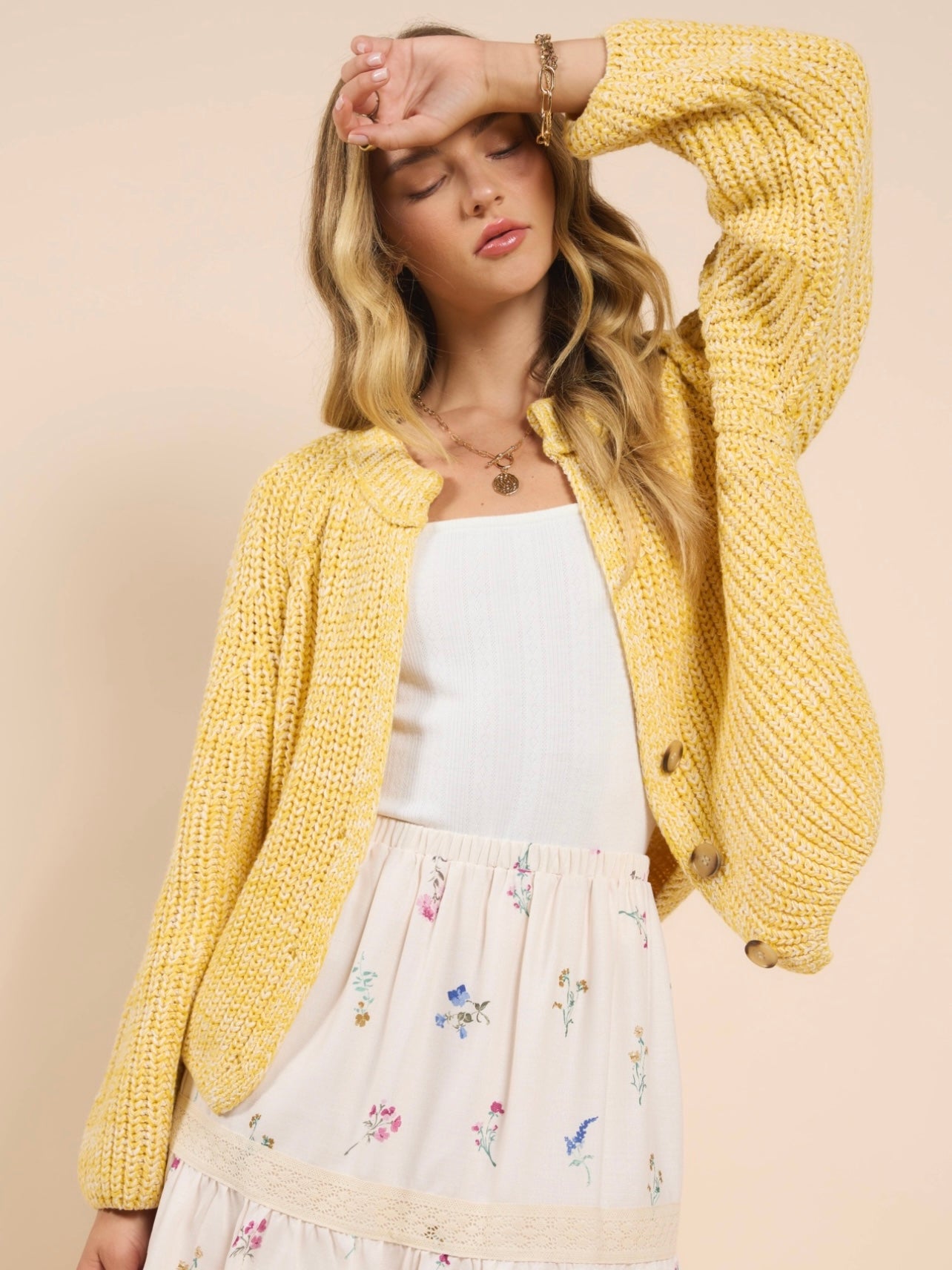 Sadie & Sage Sunroof Knit Cardigan - Yellow