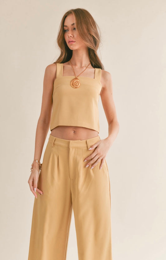 Sage the Label Follow Me Relaxed Open Back Crop Top - Marigold