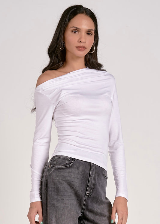 Elan Long Sleeve Top - White LP