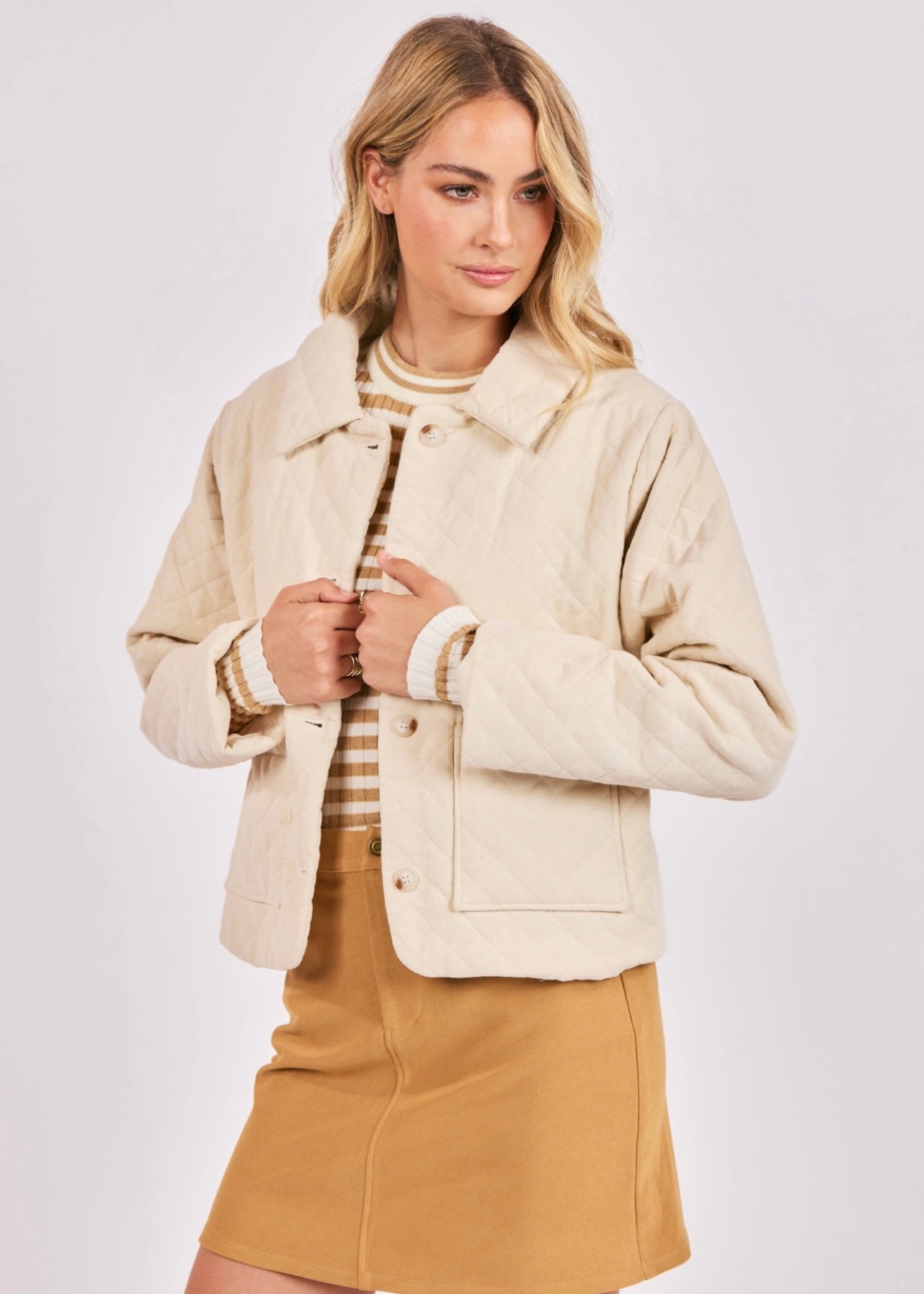 Sadie & Sage Chandler Quilted Jacket - Cream