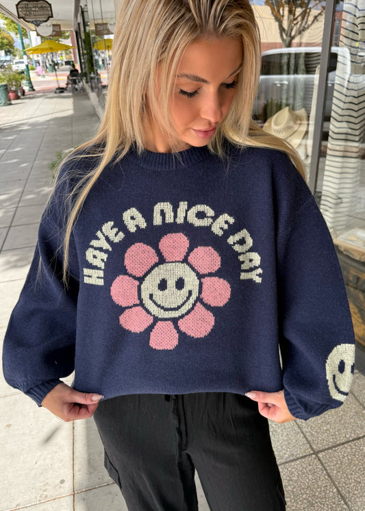 Girl Dangerous Have a Nice Day Oversized Sweater