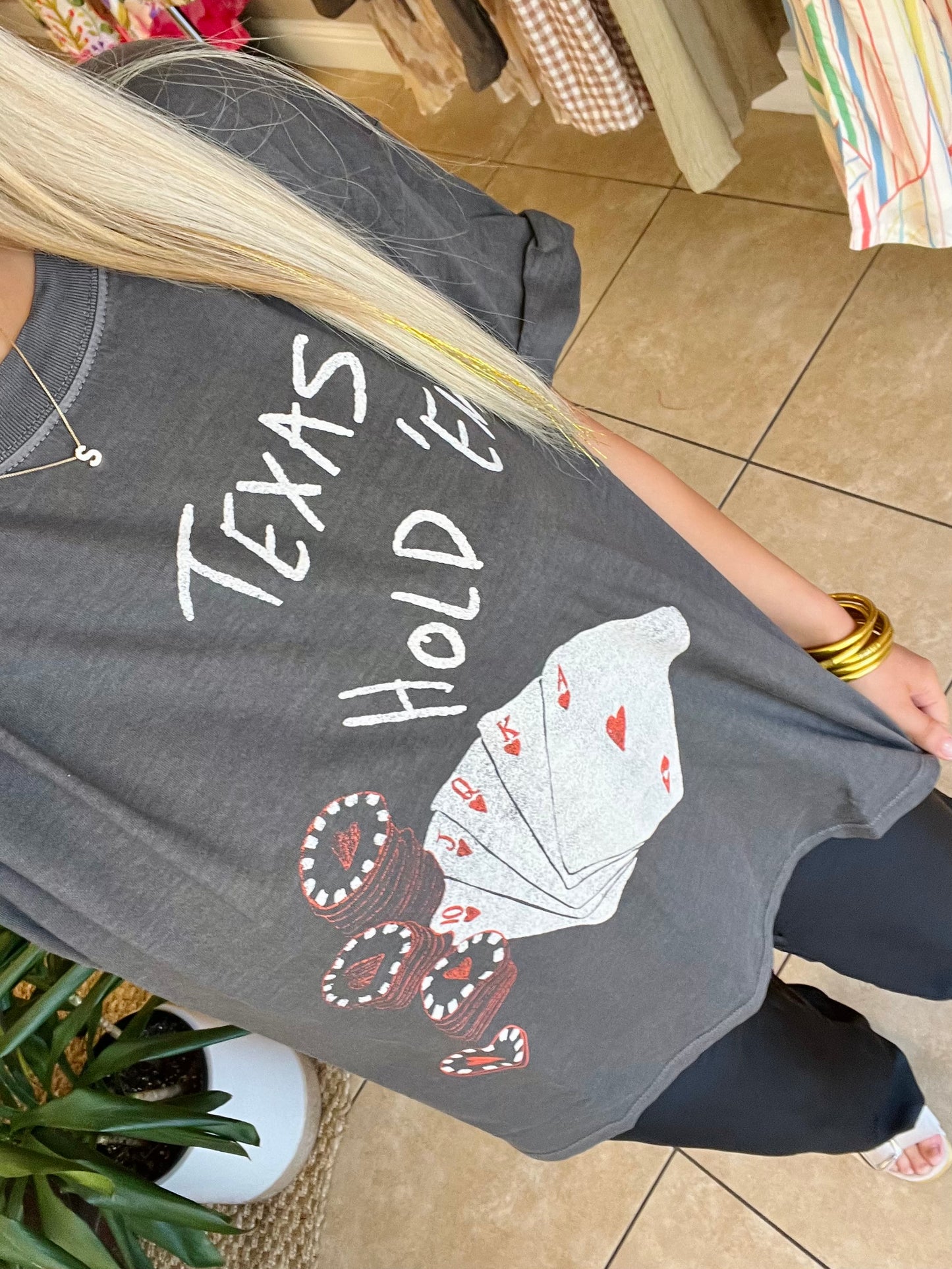 Girl Dangerous Texas Hold Em' Graphic Tee - Vintage Black