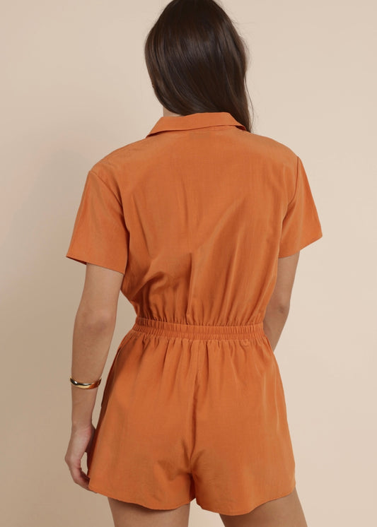 Sadie & Sage Honey Hues Zip Up Romper