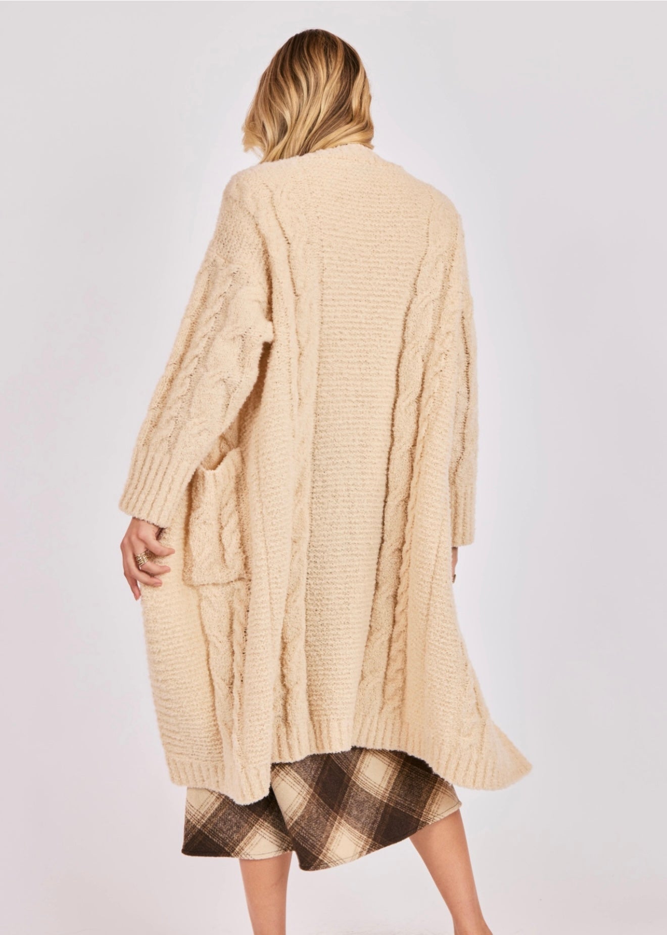 Sadie & Sage Lenora Open Front Cardigan - Cream