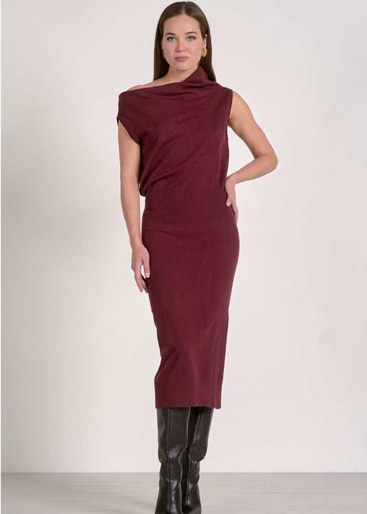 Elan Sweater Dress - Plum