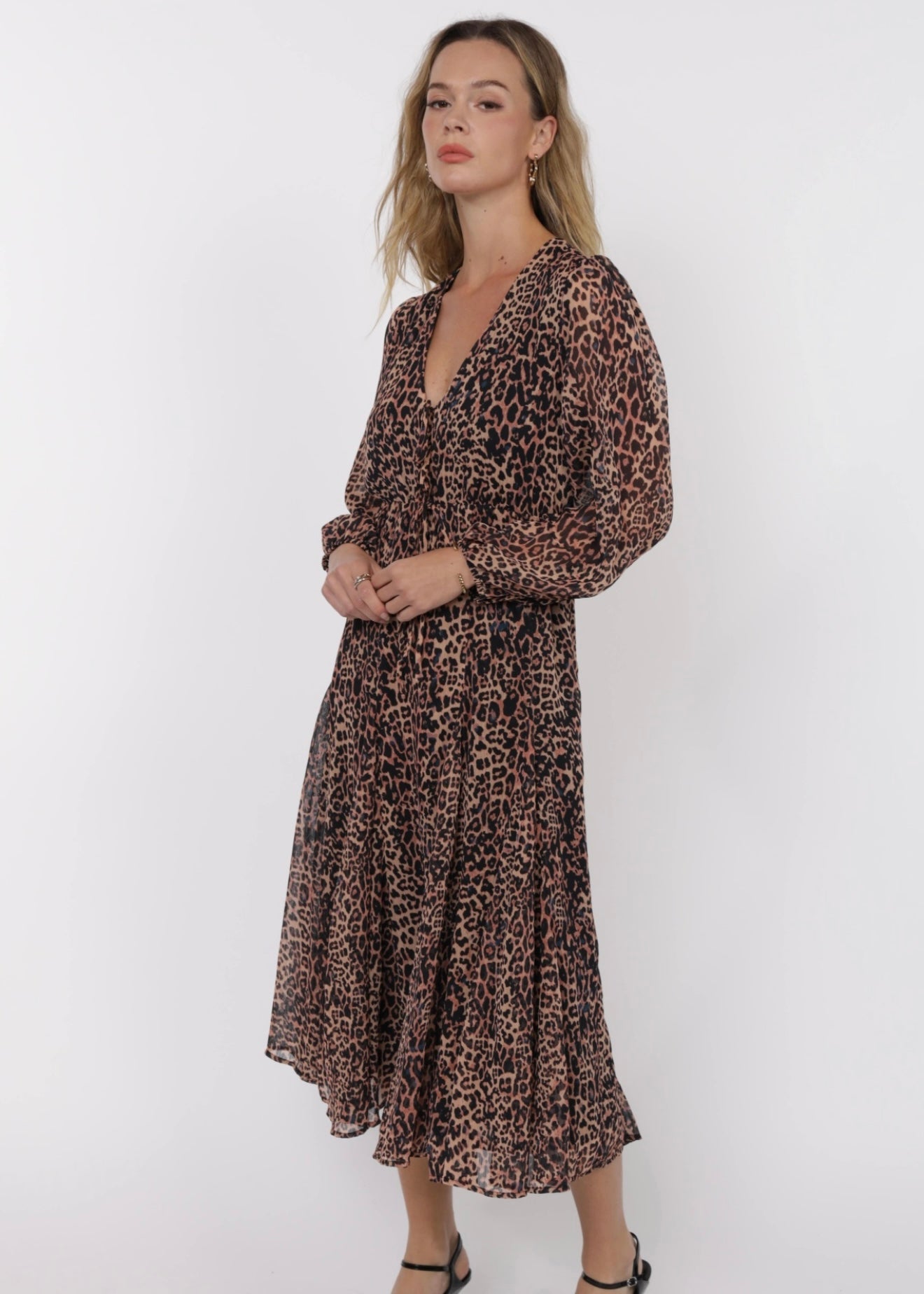 Sage the Label Wild Dreams Tie Front Godet Midi Dress