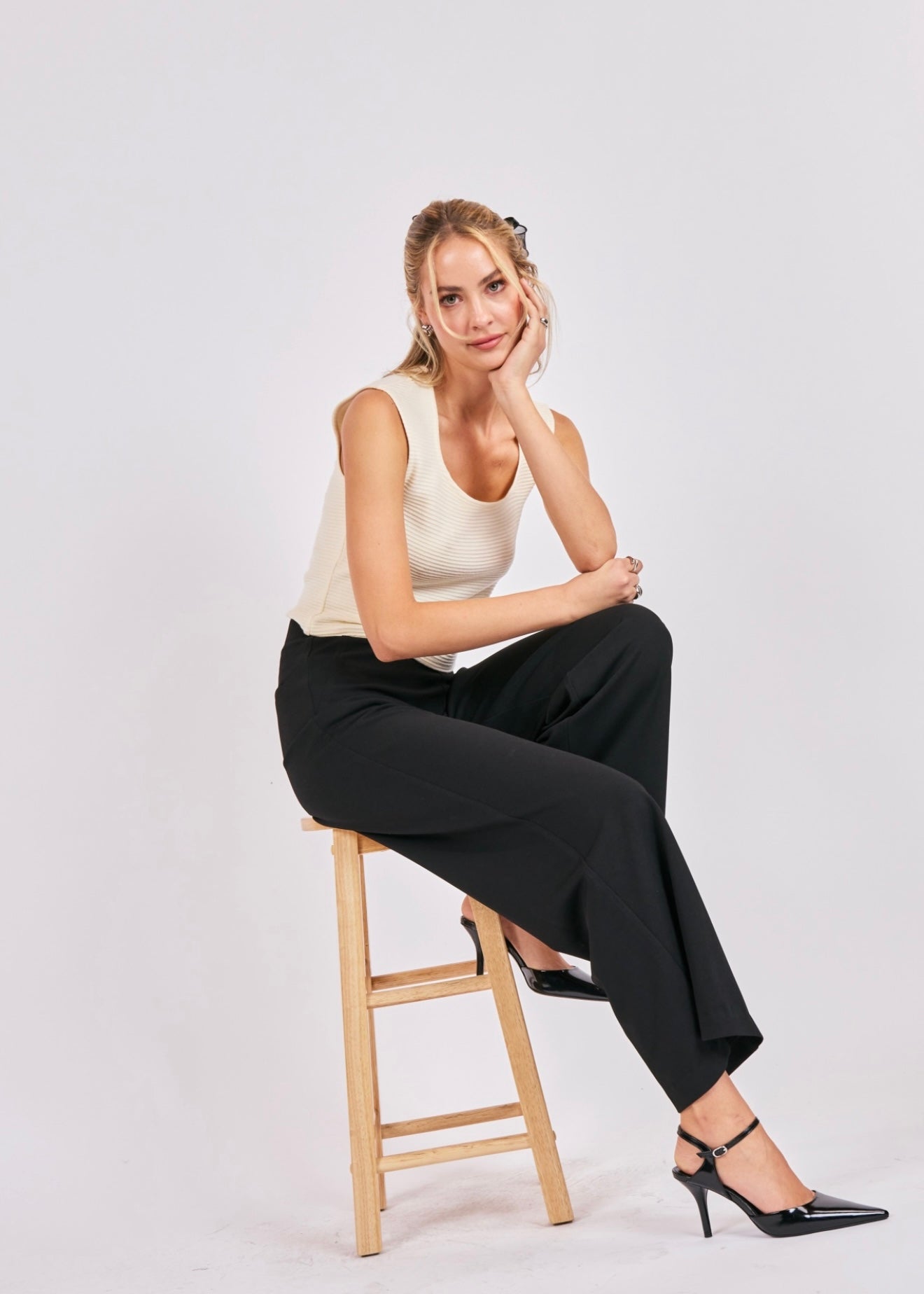 Sadie & Sage On a Stroll Square Neck Tank - Cream