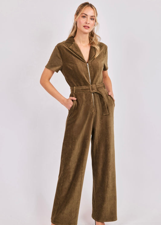 Sadie & Sage Morrison Corduroy Jumpsuit - Olive