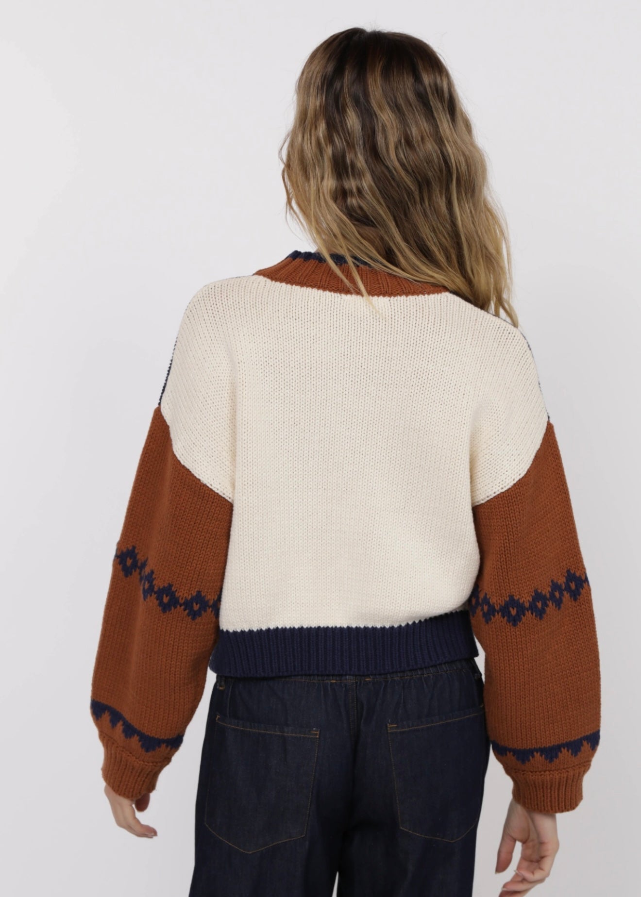 Sage the Label Sweet Rose Jacquard Zip Sweater Jacket