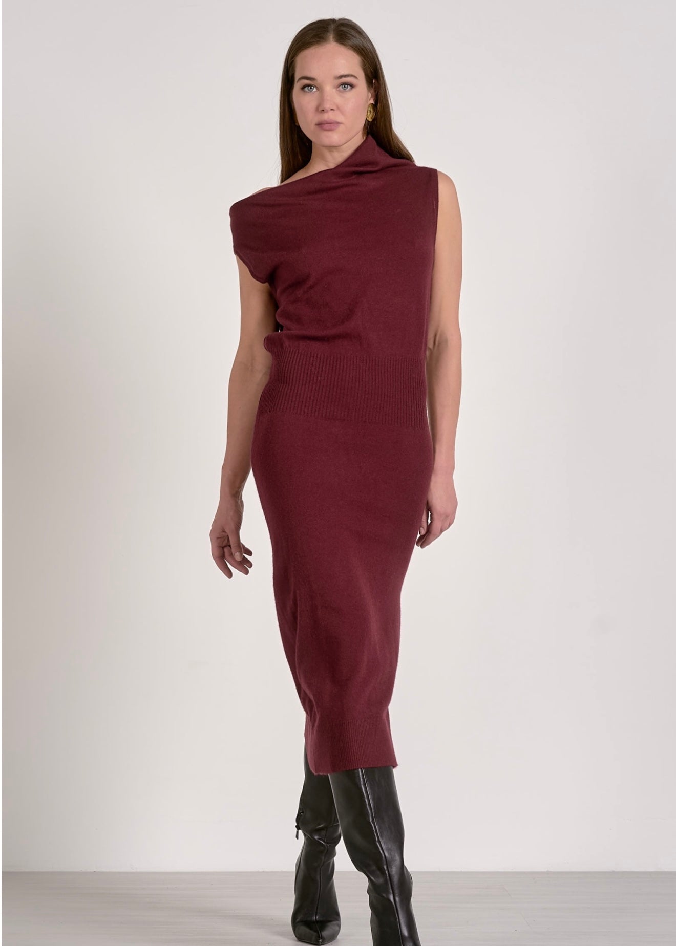 Elan Sweater Dress - Plum