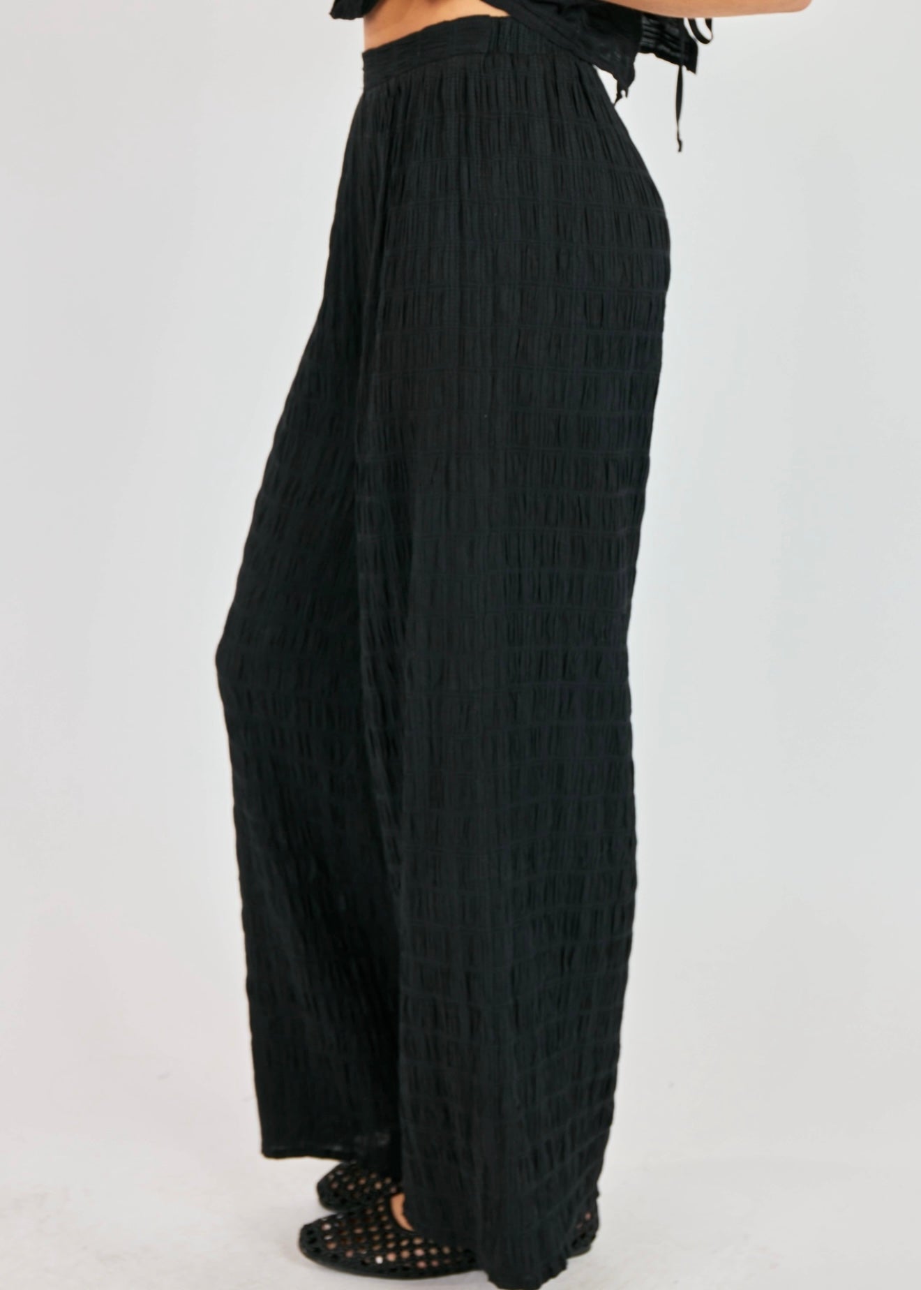 Sadie & Sage Linework Wide Leg Pants - Black