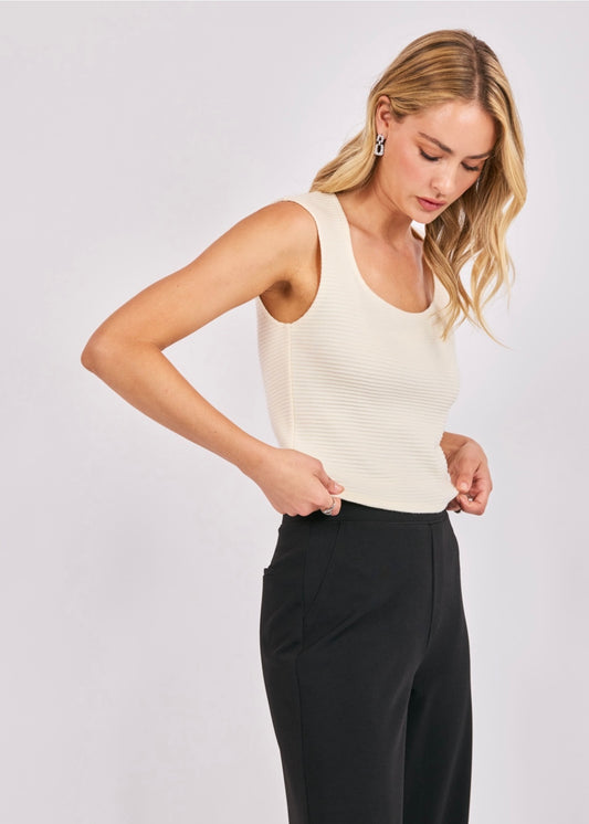 Sadie & Sage On a Stroll Square Neck Tank - Cream