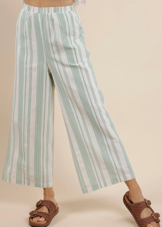 Sage the Label Platter Pull On Wide Leg Pants - Green