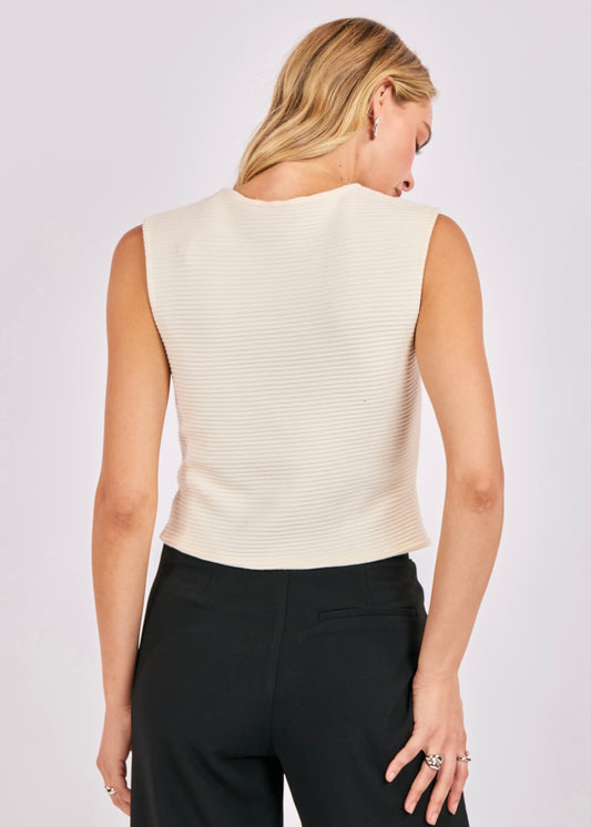 Sadie & Sage On a Stroll Square Neck Tank - Cream