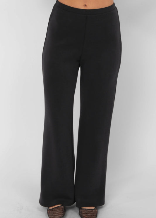Sadie & Sage Hustle Knit Wide Leg Pants – Black