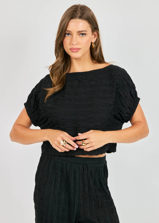 Sadie & Sage Lineworks Top - Blk