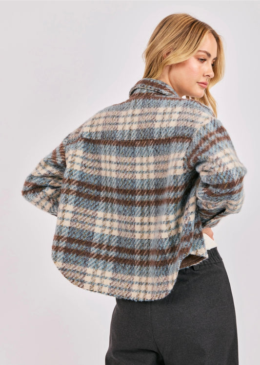 Sadie & Sage Eloise Shacket - Blue Multi