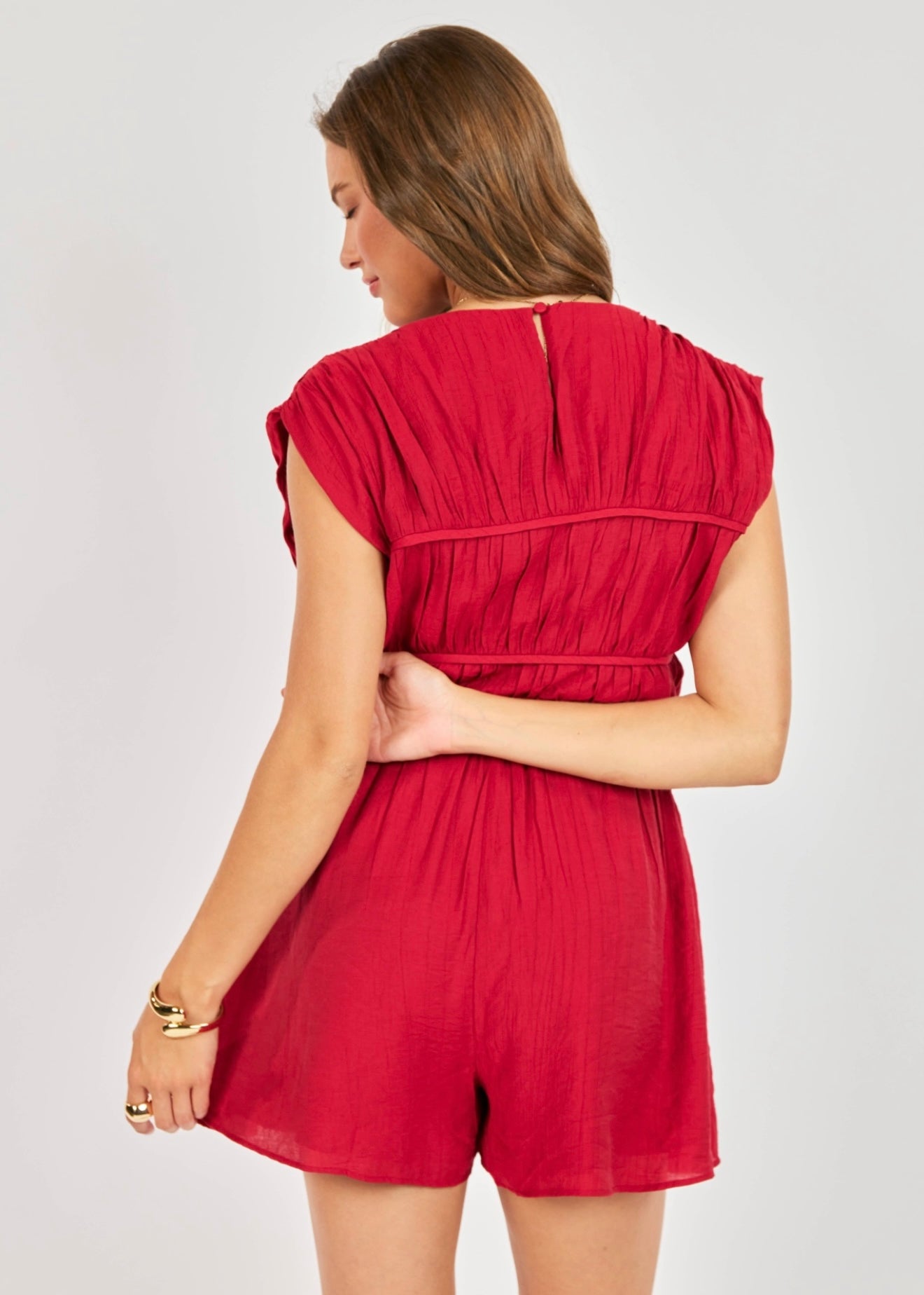 Sadie & Sage Erin Romper - Red