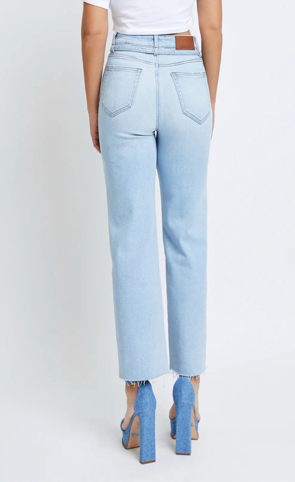 Hidden Ella High Rise Straight Wide Leg Jean - Light Blue