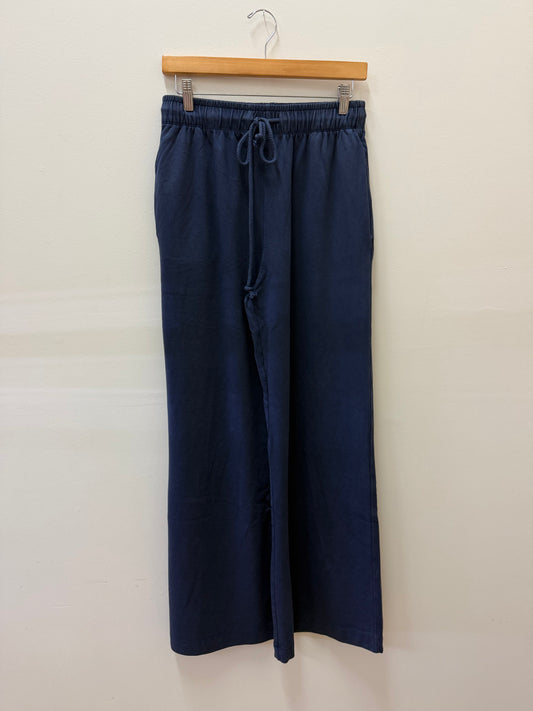La Biz Cotton Modal Wide Leg Pants - Navy