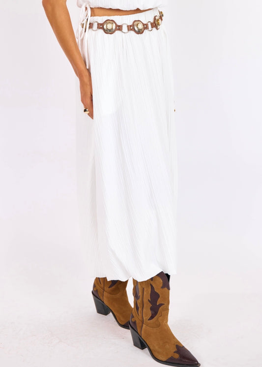 Sage the Label Deja Vu Bubble Maxi Skirt - White