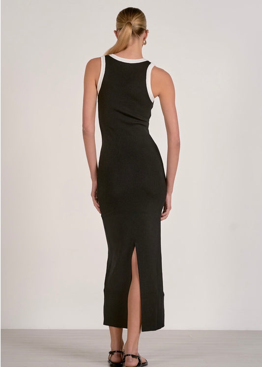 Elan Ribbed Tank Dress - Blk/Wht