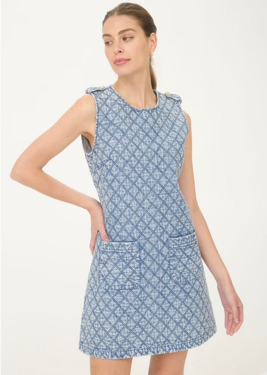 Zoe & Claire Quilted A-Line Sleeveless Mini Dress