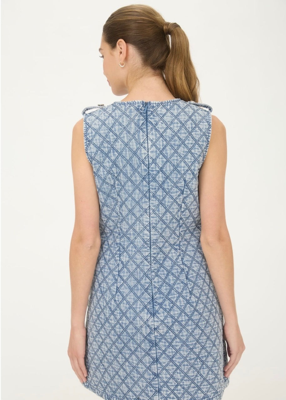 Zoe & Claire Quilted A-Line Sleeveless Mini Dress