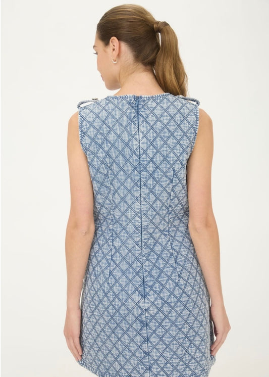 Zoe & Claire Quilted A-Line Sleeveless Mini Dress